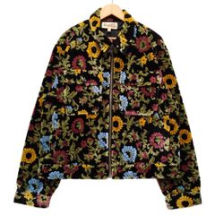 STUSSY ステューシー FLORAL JACQUARD GARAGE JACKET 総柄 ジャケット ブラック サイズ L 正規品 / 50828