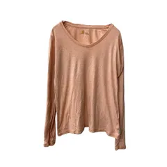 Carhartt 長袖 無地Tシャツ M ピンク系 カーハート プルオーバー Ｖネック ロンT 古着卸 アメリカ仕入 a706-5475