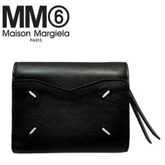 【中古美品】Maison Margiela メゾンマルジェラ レザーウォレット 黒 三つ折り