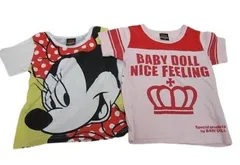 【送料無料】BABY DOLL 2枚セット 半袖 Tシャツ キッズ 100サイズ ディズニー ミニーマウス ミッキーマウス ■管理番号L26401SSA23-221015-20（4）5/27（198）