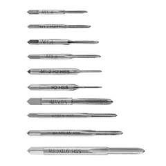 【迅速発送】Saipor 10本セット タップ ねじ切りタップセット タップドリル 高速度鋼 ねじハンドタップ スクリューハンドタップ 穴あけネジ切り タップダイスセット スレッドワイヤータップ M1/M1.2/M1.4/M1.6/ M1.7/M1.8/M2/