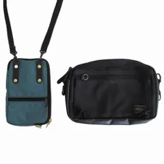 ポーター PORTER AGILITY JAPAN ヒート バッグ ショルダー欠品 ショルダーポーチ 2点セット ブルー ブラック メンズ 【中古】