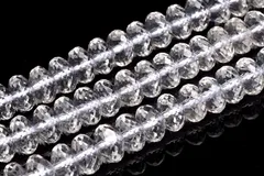 水晶ボタンカット　4.5x8mm　１連（約３８ｃｍ） パワーストーン 天然石 _R5931-2
