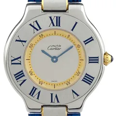 カルティエ Cartier 時計 ボーイズ ブランド マスト21 ヴァンティアン クオーツ QZ ステンレス SS ゴールド YG 1330 コンビ 磨き済み
