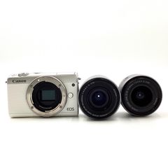 【全額返金保証】【最速発送】Canon デジタル一眼 EOS M100 ダブルズームキット [ホワイト] 動作確認済