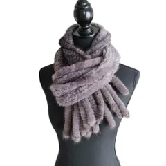 ♥新品ミンク大判ショール 鑑定済み 極美品▽White Bear ホワイトベアー MINK ミンク フリンジ付き