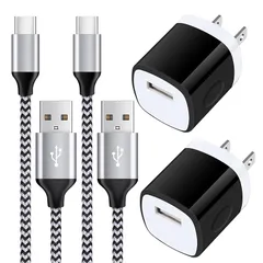 【新品】 【USB充電器*2個+type cケーブル*2本(1.8M+0.9m)】 usb コンセント タイプCケーブル Ailkin スマホ充電器 type-c充電器 usbアダプター 充電アダプター 携帯充電器 acアダプター ac充電器 急速充電器  0