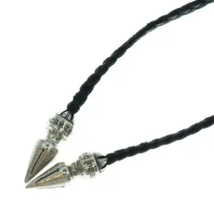 シルバー925 バレル ボロチップ カスタム ネックレス 925 レザーブレード シルバー925 バレル ボロチップ 靴紐 パーカー ネックレス 革紐