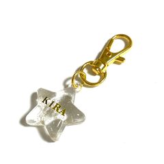 クリア名入れキーホルダー＊ラメ入り＊ネームホルダー＊ハンドメイド＊レジン
