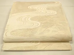 平和屋着物＊夏物　六通柄袋帯　流水草葉文　金糸　正絹　逸品　DAAT7486cm