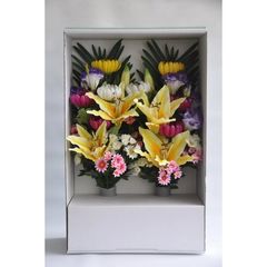 造花仏花アレンジ(BTU7) 1対 （法要、仏壇の御供〉 光触媒コーティング  