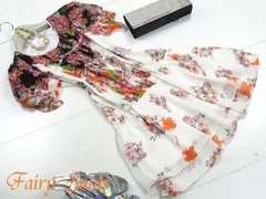 ★送料無料★Ｓ☆花柄プリントビ－ズワンピ(OPN7276)