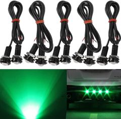 【在庫処分】イーグルアイ 埋め込み型 高輝度 防水 12V専用 大玉計 ボルト型 スポットライト 緑 10個セット（グリーン） 18mm デイライト LED X-STYLE