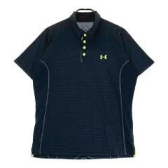 サイズ：XL UNDER ARMOUR アンダーアーマー  半袖ポロシャツ ボーダー柄 ブラック系 [240101362544]# ゴルフウェア メンズ ストスト
