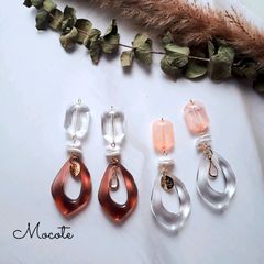 クリアドロップ さざれパール ピアス / イヤリング