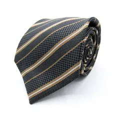 パーフェクトスーツ ブランドネクタイ パネル柄 ストライプ柄 チェック柄 メンズ グレー P.S.FA 【中古】