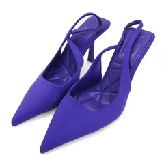 ザラ ミュール パンプス ポインテッドトゥ ハイヒール 靴 レディース 37サイズ パープル ZARA 【中古】