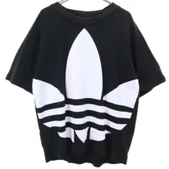 adidas Originals アディダスオリジナルス ビッグ トレフォイルロゴ 半袖 Tシャツ S ブラック メンズ 古着