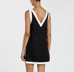 〈New〉2025 Bicolor V-Neck Linen Sleeveless Dress - Not Available in Japan