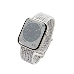 【新品】 [エレコム] アップルウォッチ Watch バンド 【49mm 45mm 44mm 42mm / Ultra SE2 SE 8 7 6 5 4 3 2 1 対応】 ファブリック 面ファスナー ホワイト AW-45BDFBWH 1