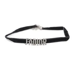 ディオール チョーカー J'ADIOR ラインストーン ベロア メタル Christian Dior ネックレス 黒