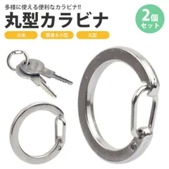 カラビナ 丸型 2個セット キーリング 円形 サークル 丸カラビナ 合金 小型 コンパクト 軽量 アウトドア カギ 鍵 簡単取付 シルバー 銀 PR-CARA60-2ST