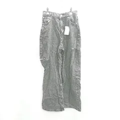 ◇ Θ◎●未使用● moment+ モーメントプラス ウエストゴム入り ダメージ加工 デニムパンツ サイズL グレー レディース E  【1412260026703】