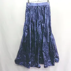 ◇ Θ COLONY 2139 ウエストゴム マキシ フレアー スカート サイズM ネイビー レディース E  【1409240020882】
