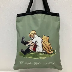 4920　LeSportsac レスポートサック　トートバッグ クリストファーロビン　プー　クラシックプー CLASSIC POOH　グリーン系　Disney　ディズニー　くまのプーさん　トートバッグ　ハンドバッグ　縦型　A4対応
