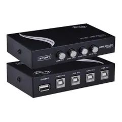 ES-Tune 4 ポート USB 2.0 手動切替器 AVセレクター 4 台 PC 用 4入力1出力 プリンター共有可能 小型で軽量な周辺機器切替装置