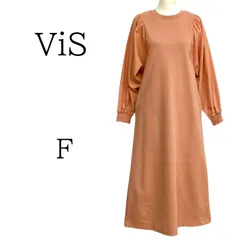 ★美品 ViS ビス オレンジ ロング カットソーワンピース FREE SIZE