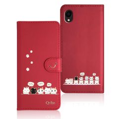 【新着商品】Qribo Galaxy A22 5G ケース 手帳型 Galaxy A22 5G SC-56B カバー シンプルなのに可愛いデザイン エンボス加工猫柄 うれしい気持ち 5.8インチ対応 日本版 Galaxy A22 カバー ギャラクシーa22 ス