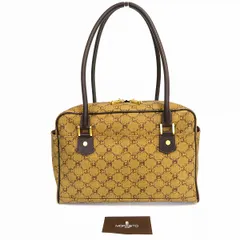 #ab モラビト MORABITO ショルダーバッグ ハンドバッグ 茶系 Mロゴ 総柄 PVC レディース [923435] k01