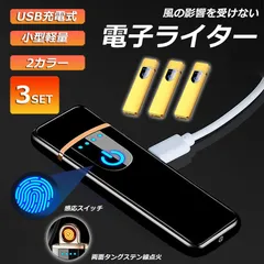 電子ライター usb ライター 電子ターボライター 3個セット 充電式ガス オイル不要 防風軽量 キャンプ バーベキュー 登山 プレゼント たばこ おしゃれのサムネイル
