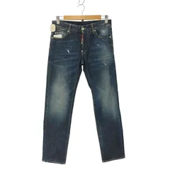 ディースクエアード DSQUARED2 13SS ダメージ加工 スリムストレートデニムパンツ メンズ EUR：46-48 
