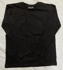 キッズ　綿無地　長袖Tシャツ　ブラック