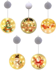 EVENNESS クリスマス 飾り 窓 ライト サンタ 電池式 led 電飾 トナカイ ツリー( 5個set)