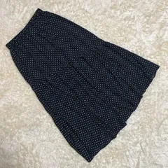 ☆美品【GU】ジーユー ロングスカート ドット 水玉 ウエストゴム 20153
