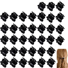 LeTradeJP ミニ ヘアクリップセットセット バンスクリップ 36個セット 前髪 可愛いクリップ バンスクリップ シンプルなヘアアクセサリー (黒)