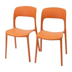 IKEA BUNSO 屋内外用 プラスチックチェア オレンジ 2脚セット - メルカリ