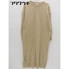 ◇ LOWRYS FARM ローリーズファーム サイドスリット 長袖 ロング ニットワンピース サイズFREE ベージュ系 レディース 【中古】 【1103080011962】