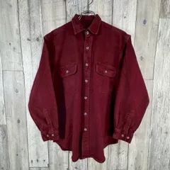OLD FIELD & STREAM 90s フィールドアンドストリーム シャモアクロス 長袖 無地 肉厚 厚地 ネルシャツ メンズ M サイズ