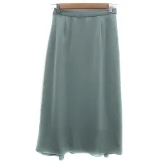 グリーンレーベルリラクシング ユナイテッドアローズ green label relaxing フレアスカート ロング丈 無地 36 S 黄緑 ライトグリーン /YS8