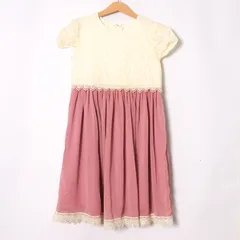 キャサリンコテージ 半袖ワンピース ドレス デザイン フォーマル キッズ 女の子用 140サイズ オフホワイト×ピンク Catherine Cottage 【中古】