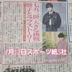 匿名配送！送料込み！  7月12日 朝刊　 スポーツ紙全5社