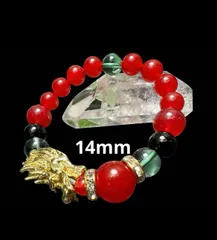金龍 ＆秘紅石.緑水晶超金運ブレスレット❗️トリプル金運　宝くじ運　すごい波動