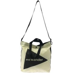 and wander アンドワンダー ビッグロゴトートバッグ AW01-AA121 アイボリー