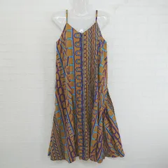 ◇ SLY スライ 総柄 フレア 膝下丈 キャミソールワンピース サイズFREE ブラウン系 マルチ レディース E  【1304260011943】