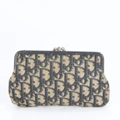 良品✨DIOR がま口ケース トロッター柄 キャンバス ゴールド金具 良品✨DIOR がま口ケース トロッター柄 キャンバス ゴールド金具