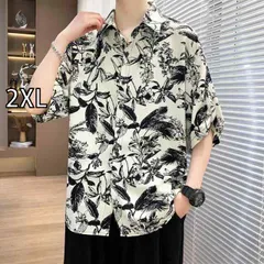 [2XL]春 コーデ メンズ  服 シンプル ファッション オシャレ 大人 かっこいい 大きいサイズ ストリート 紳士服  半袖 シャツ 薄手 シャツ